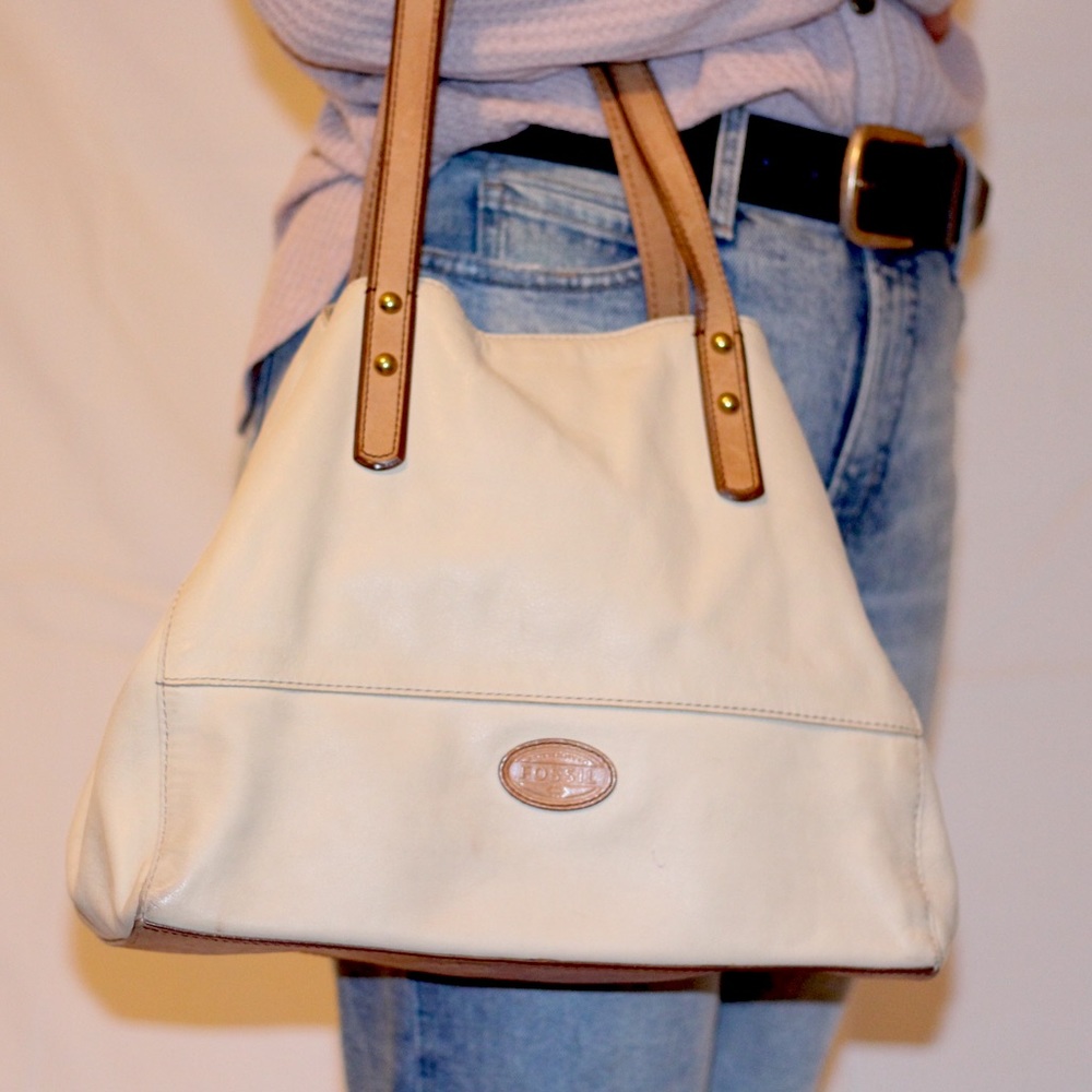 Cream Fossil Purse